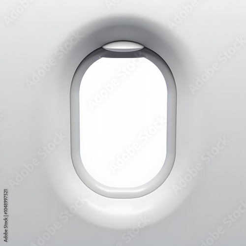 Airplane Window Frame on White Background – Travel and Aviation Concept