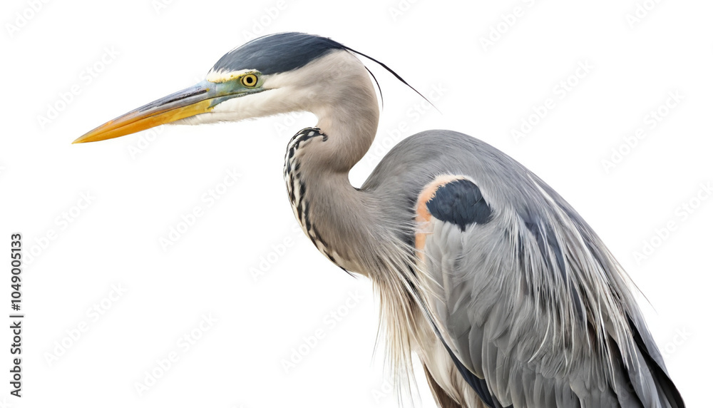 Obraz premium Heron on white background isolated