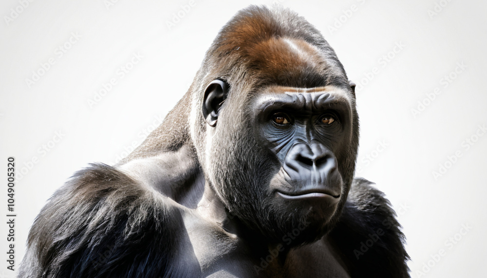 Fototapeta premium Gorilla full body on white background isolated