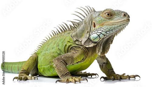 Green Iguana on white background isolated 