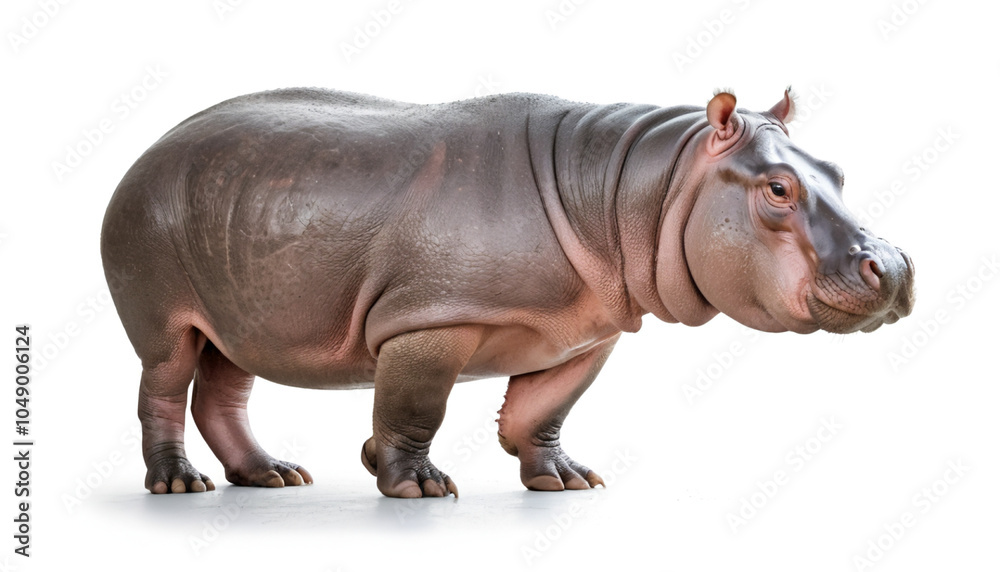 Hippo on white background isolated Hippo on white background isolated