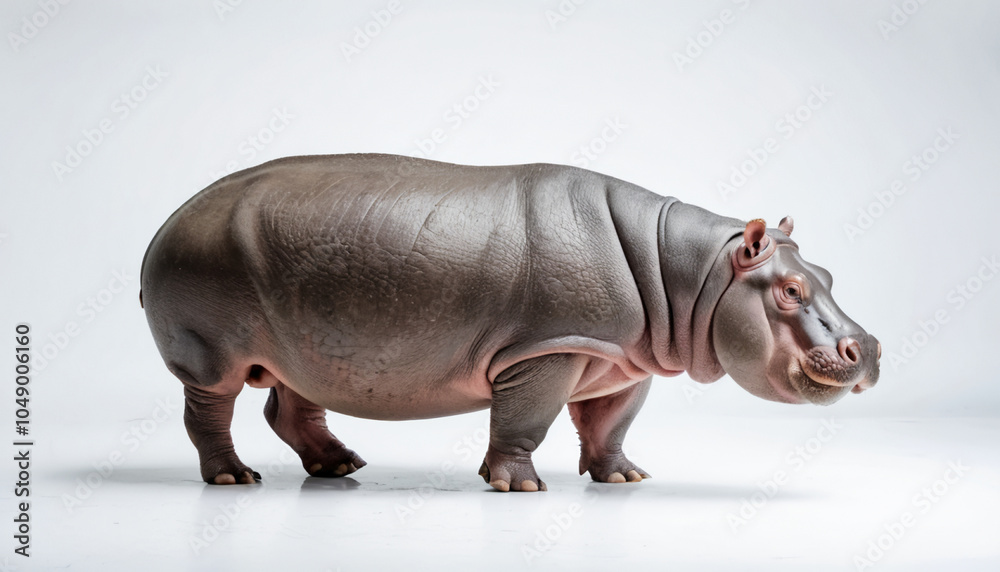 Hippo on white background isolated Hippo on white background isolated