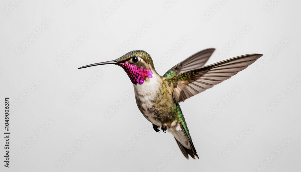 Fototapeta premium Hummingbird on white background isolated