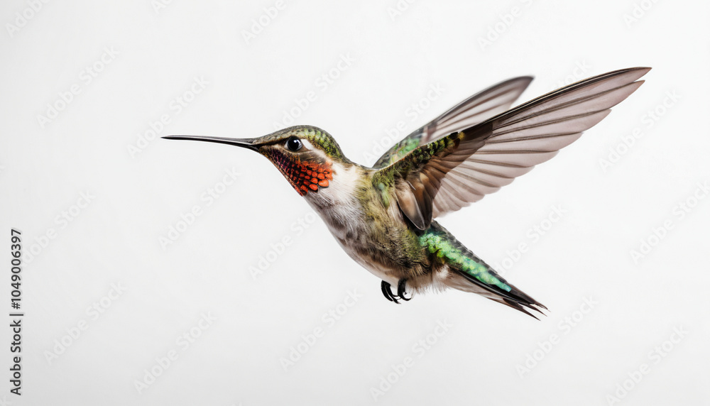 Hummingbird on white background isolated Hummingbird on white background isolated