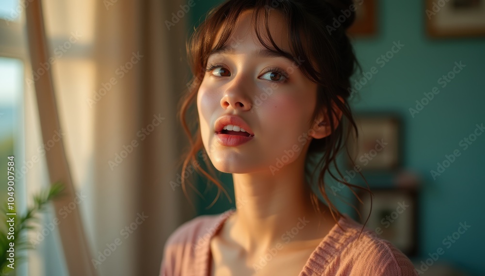 Beautiful woman's emotional face on a plain background. A spectacularly depiction of elegance and charm. Beautiful woman's emotional face on a plain background. A spectacularly depiction of elegance and charm.