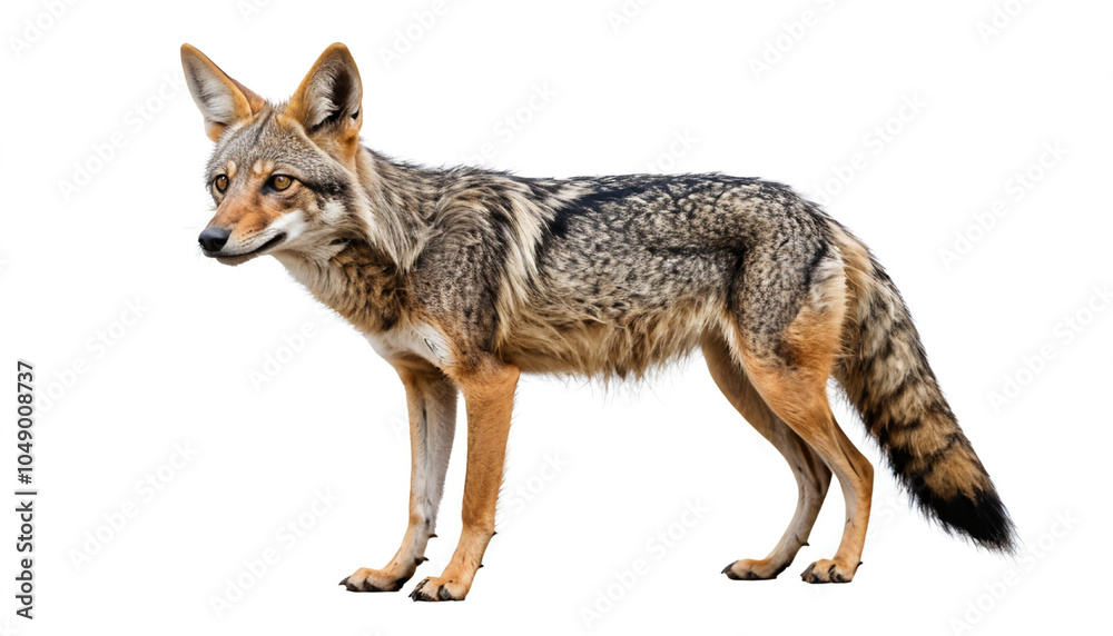 Jackal on white background isolated Jackal on white background isolated