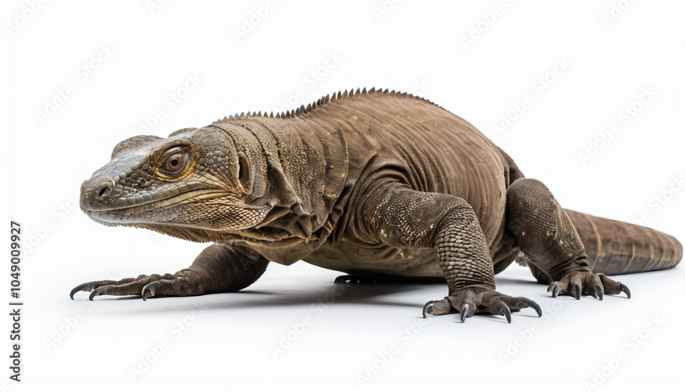 Obraz premium Komodo Dragon on white background isolated
