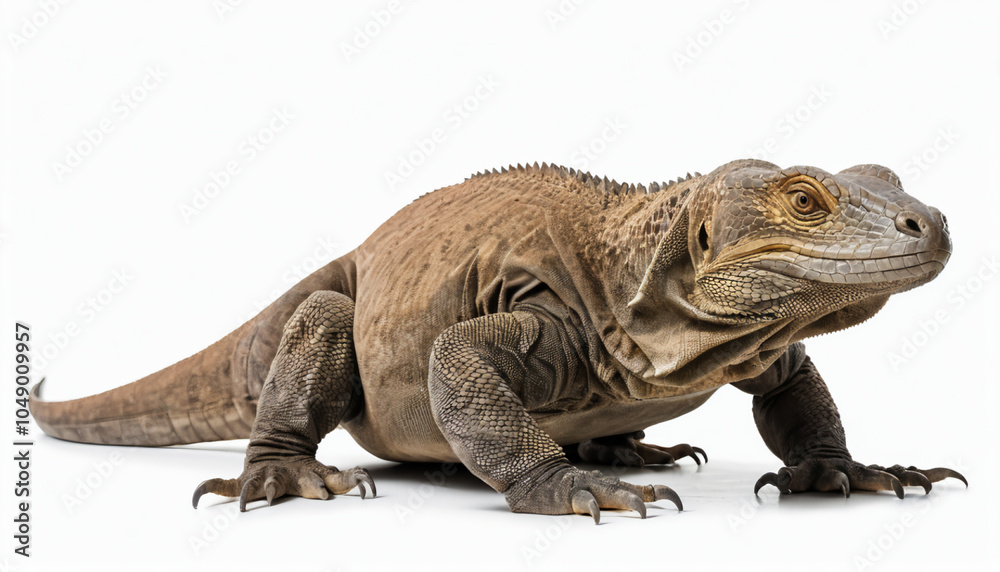 Obraz premium Komodo Dragon on white background isolated