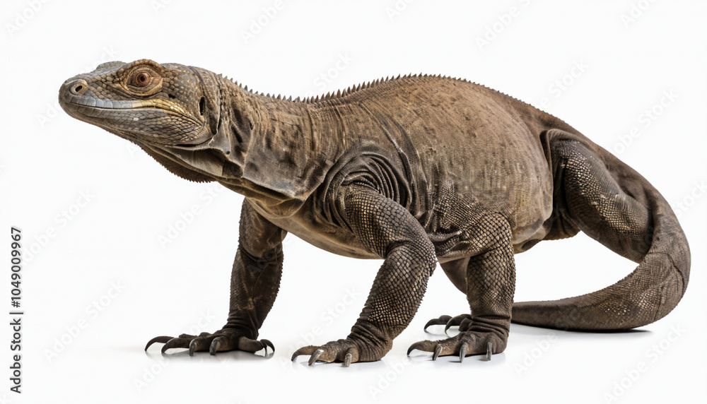 Obraz premium Komodo Dragon on white background isolated