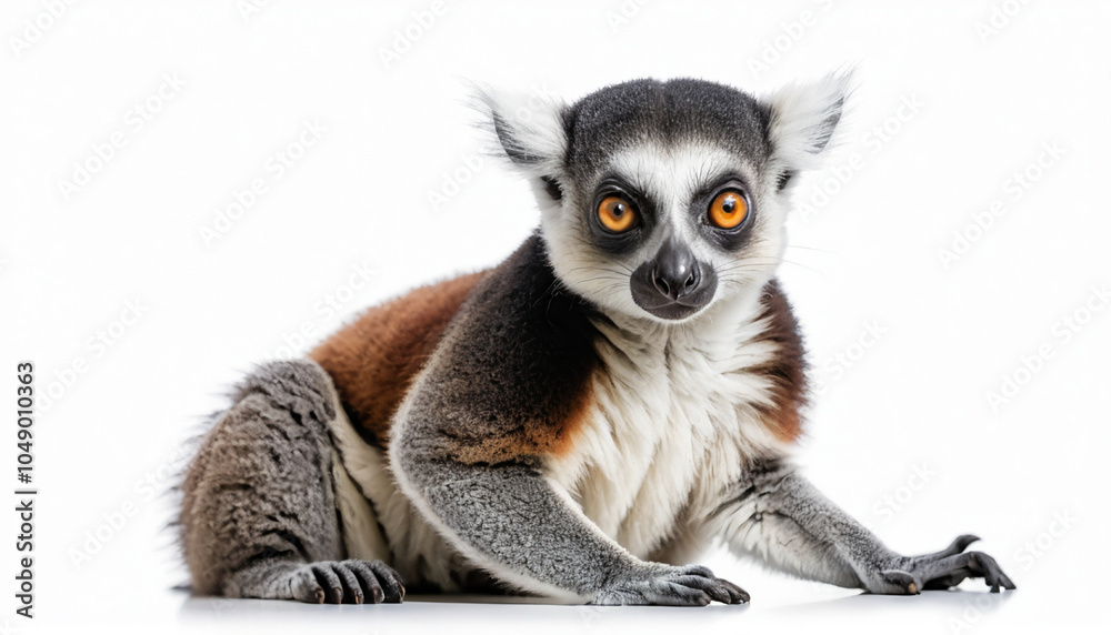 Fototapeta premium Lemur on white background isolated