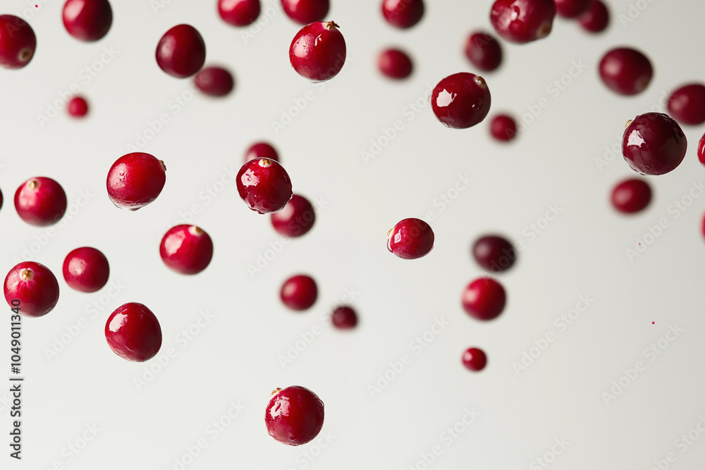 Falling cranberry fruit
