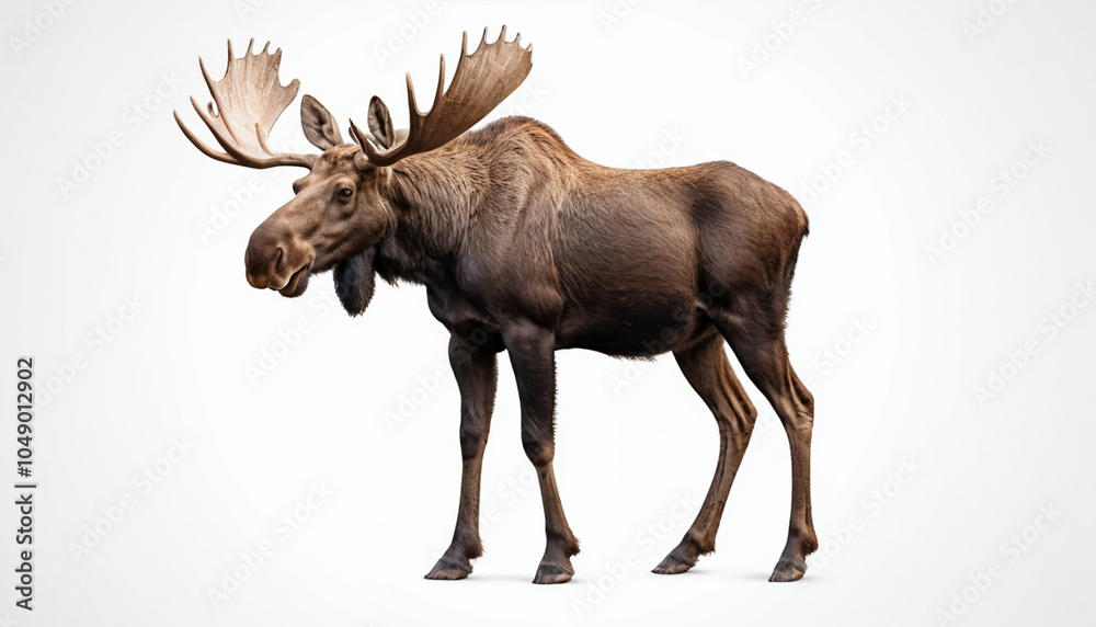 Fototapeta premium Moose on white background isolated