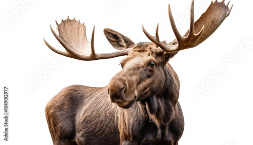 Moose on white background isolated