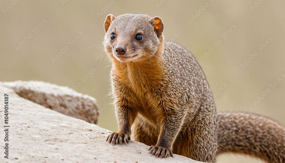 Mongoose on white background isolated Mongoose on white background isolated