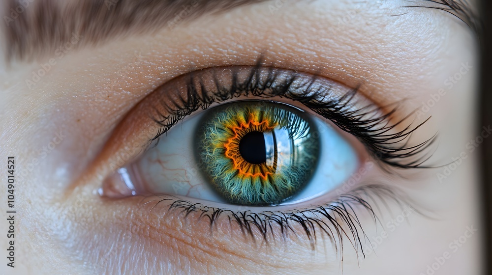 Vibrant Eye with Unique Color Patterns and Detail Vibrant Eye with Unique Color Patterns and Detail