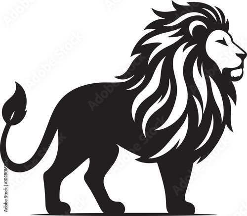 lion head animals esport mascot logo icon silhouette vector art flat design outline illustrations photo