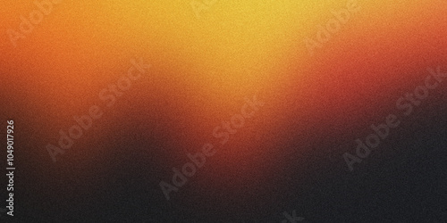 Grainy gradient background in orange, yellow and black colors. Noise texture. abstract orange yellow black gradient. background design. colorful background with space for design. banner, poster