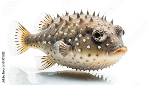 Pufferfish on white background isolated photo