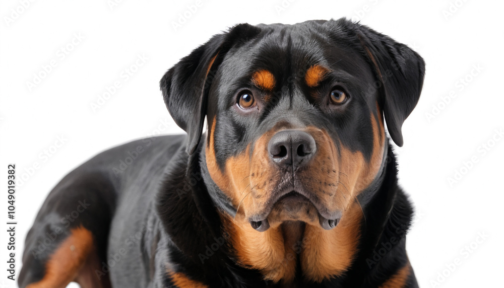 Rottweiler on white background isolated Rottweiler on white background isolated