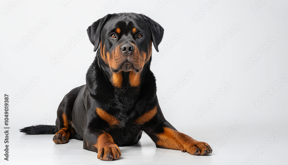 Obraz premium Rottweiler on white background isolated