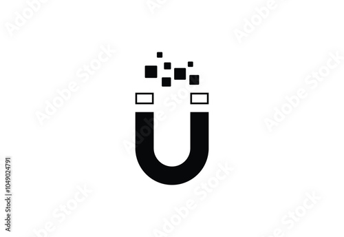 Magnet logo design & white background, Vector illustration