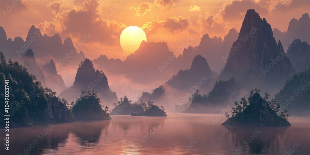 A Sunrise View from a Mountain Top