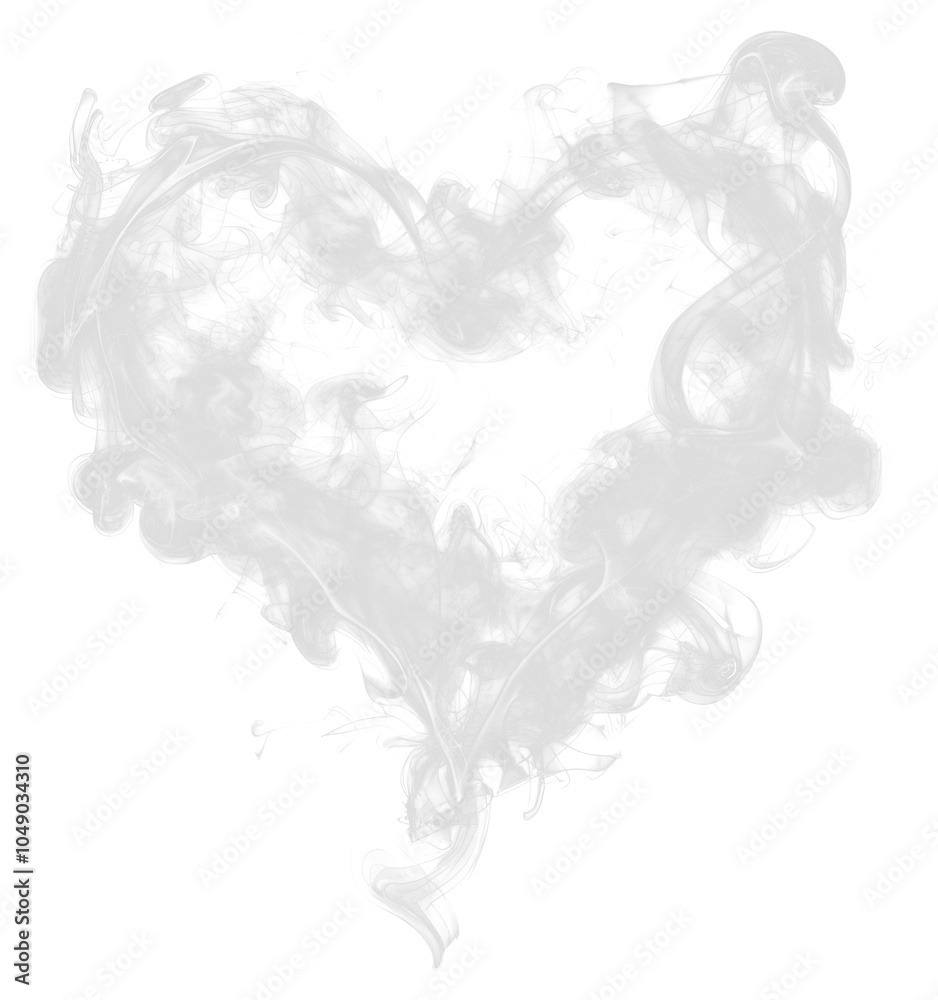 Obraz premium PNG The isolated heart shape minimal smoke effect chandelier lamp.