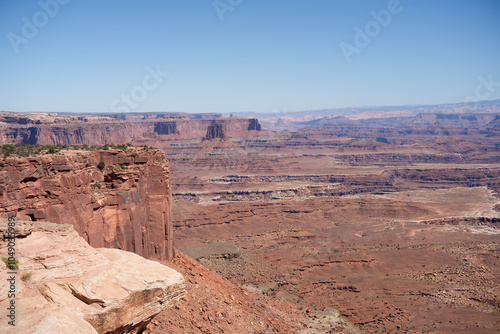 beautiful red, brown and yellow rock formations in a collection of giant natural canyons, Utah USA