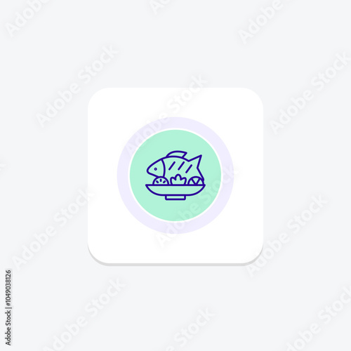 Food Dish color circle icon , vector, pixel perfect, illustrator file