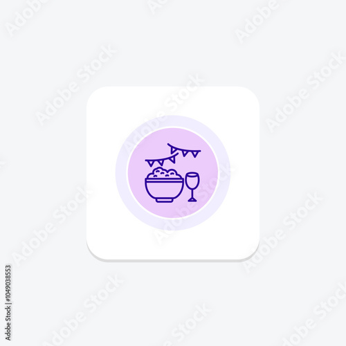 Food Tradition color circle icon , vector, pixel perfect, illustrator file