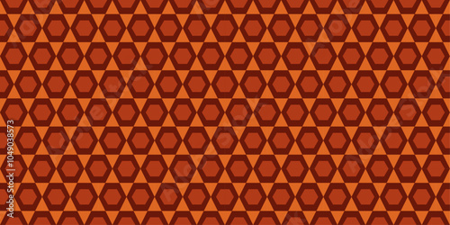 Hexagonal retro pattern – seamless brown geometric design