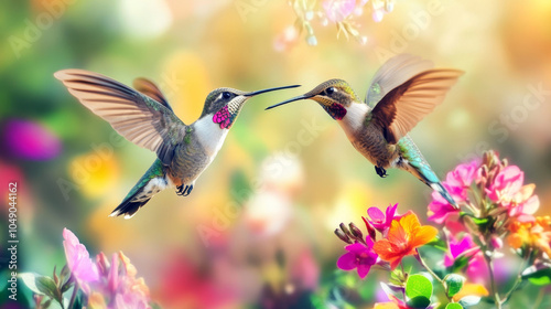 Two hummingbirds