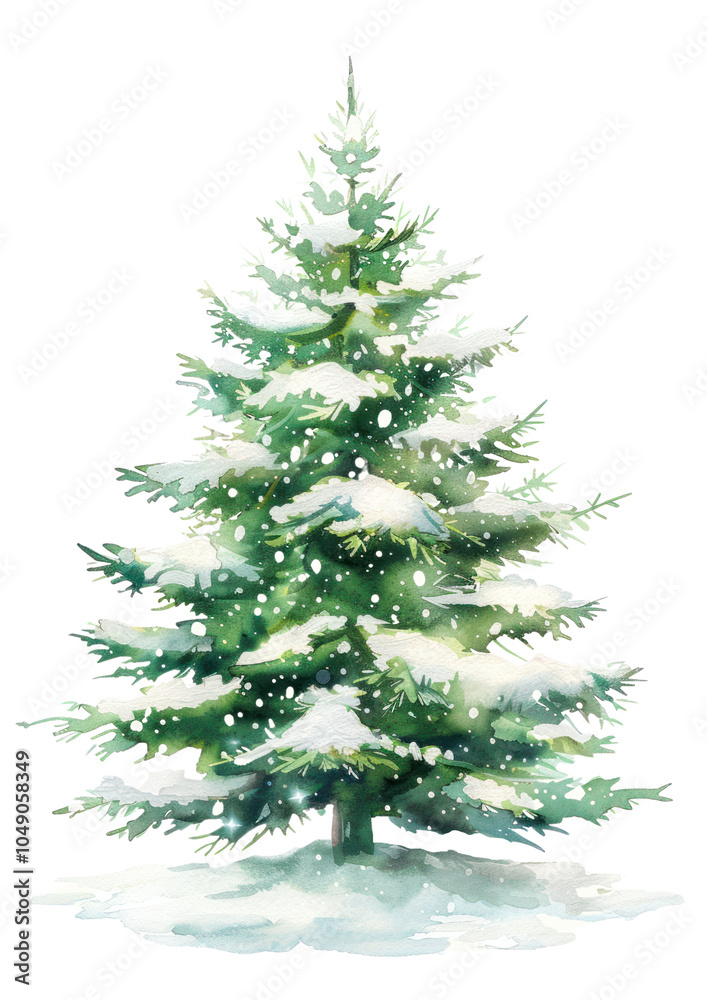 Obraz premium PNG Green Christmas Tree christmas tree illustration.
