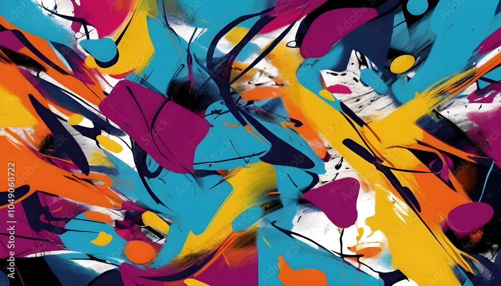 Obraz premium Vibrant Abstract Graffiti Backgrounds in Colorful Patterns for Creative Projects