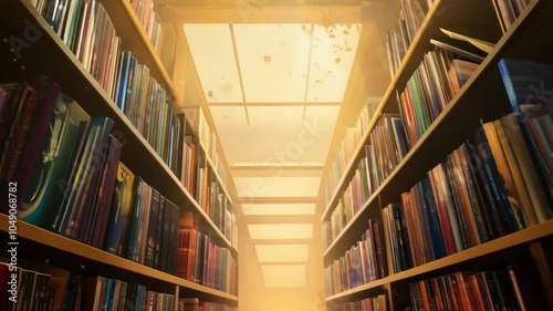 pages their video worlds library seamless background entire books animation contain looping education literature school book read cognition cover paper stack study bookshop collection bookshelf textb