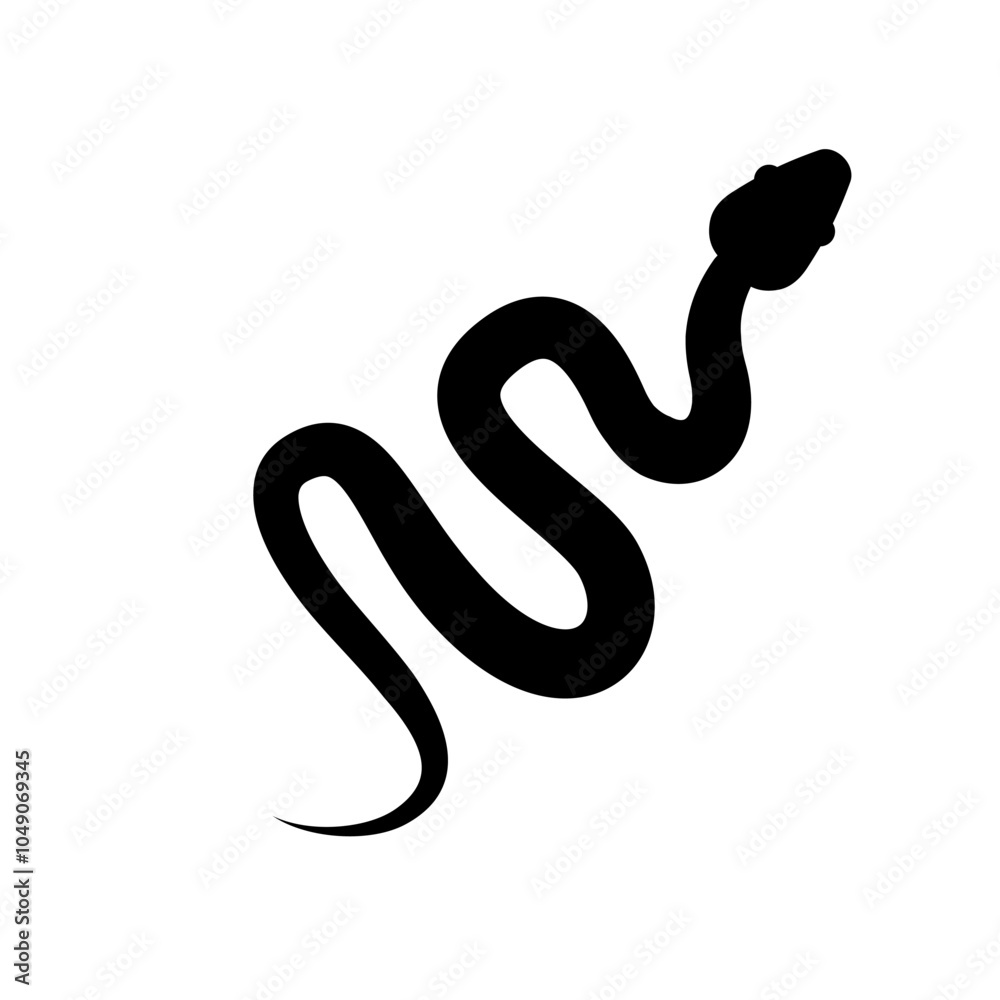 Fototapeta premium Snake silhouette - vector illustration