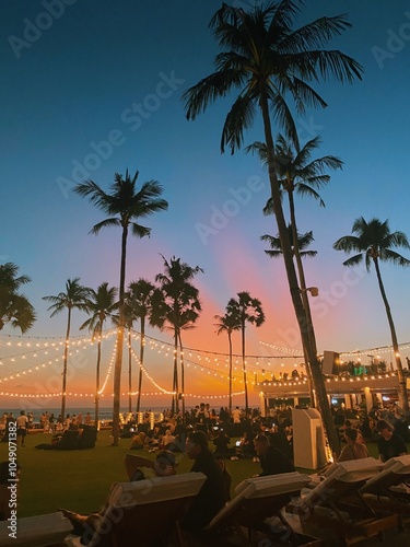 Beautiful Sunset at Finns Beach Club, Canguu, Bali