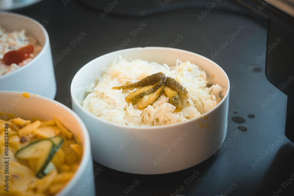 Bowl with white cabbage, raw healthy vegetable Bowl with white cabbage, raw healthy vegetable