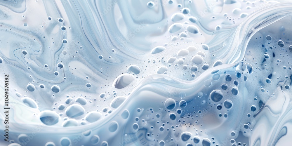 The image is of a blue and white swirl of water with many small bubbles. The bubbles are scattered throughout the water, creating a sense of movement and energy. Scene is one of playfulness The image is of a blue and white swirl of water with many small bubbles. The bubbles are scattered throughout the water, creating a sense of movement and energy. Scene is one of playfulness