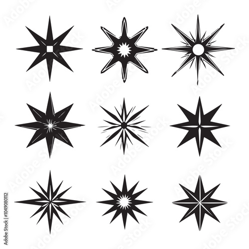 black and white star icons