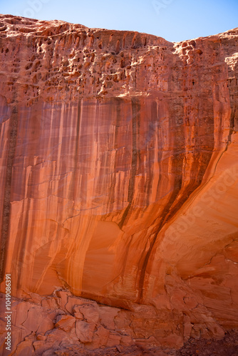 red, brown, and yellow rock formations of hematite, iron oxide in Arizona USA