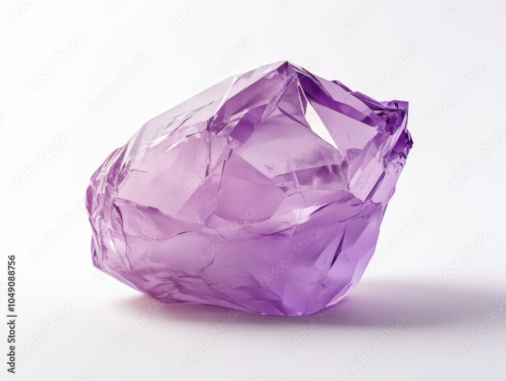 Purple Crystal on White Surface Purple Crystal on White Surface