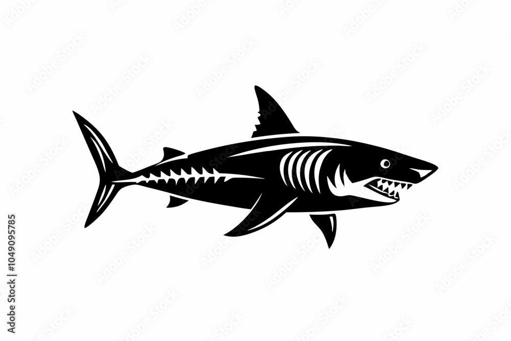 Fierce Shark Silhouette Design Fierce Shark Silhouette Design