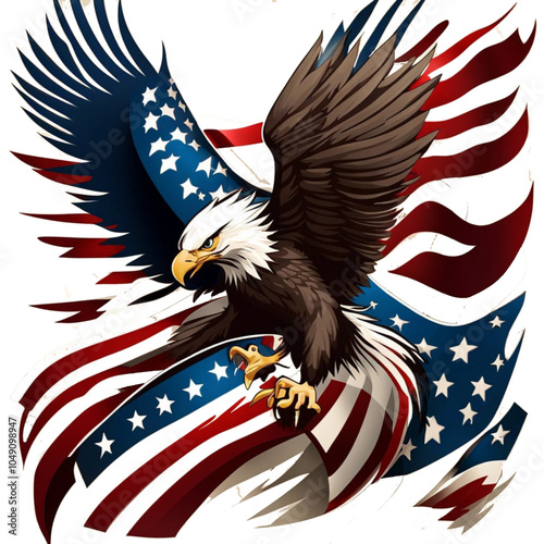 generative ai, classic patriotic color eagle photo