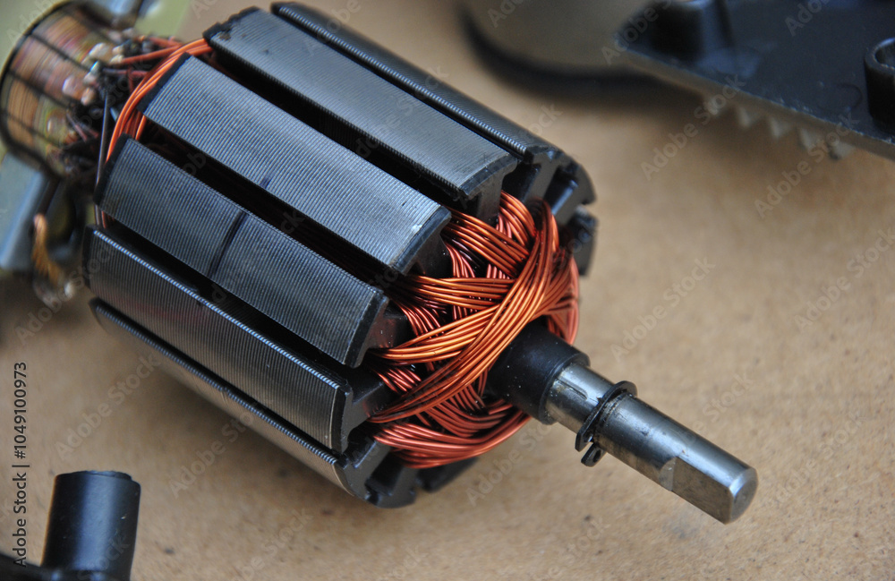 Ταπετσαρία Electric motor rotor close-up. selective focus