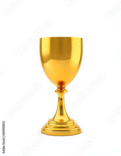 golden goblet award winner symbol rotation endless isolated with white highlights, png