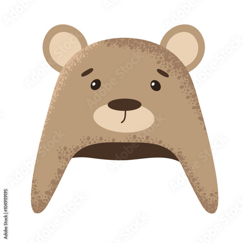 Cute cartoon hat. Bear. Vector illustration of clothes.