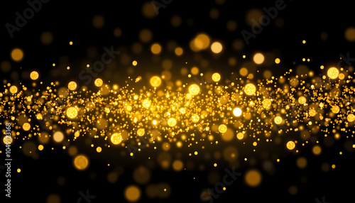 Gold Glitter Dots isolated with white highlights, png