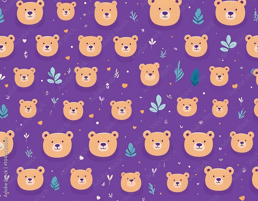 Seamless Pattern of Teddy Bear backdrop graphic child fun cartoon little bear baby bear pattern clothes Seamless Pattern of Teddy Bear backdrop graphic child fun cartoon little bear baby bear pattern clothes