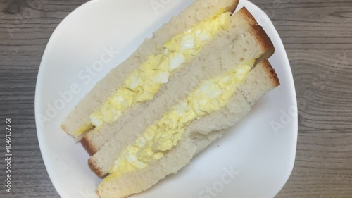 close up of Egg Salad Sandwich　